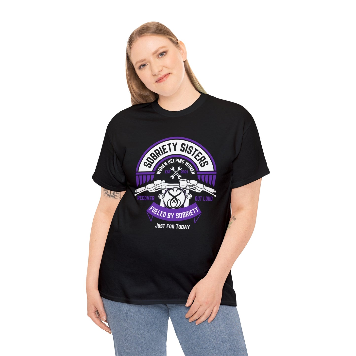 Sobriety Sisters Biker Style Shirt - Unisex Heavy Cotton Tee