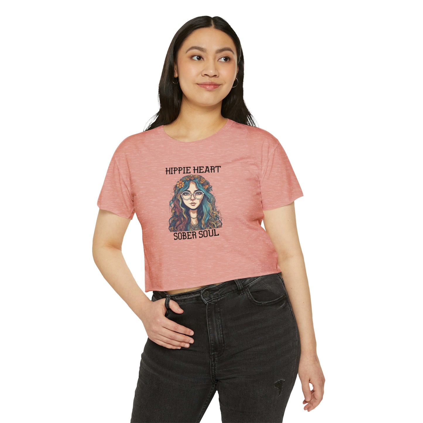 Hippie Heart, Sober Soul - Women's Festival Crop Top