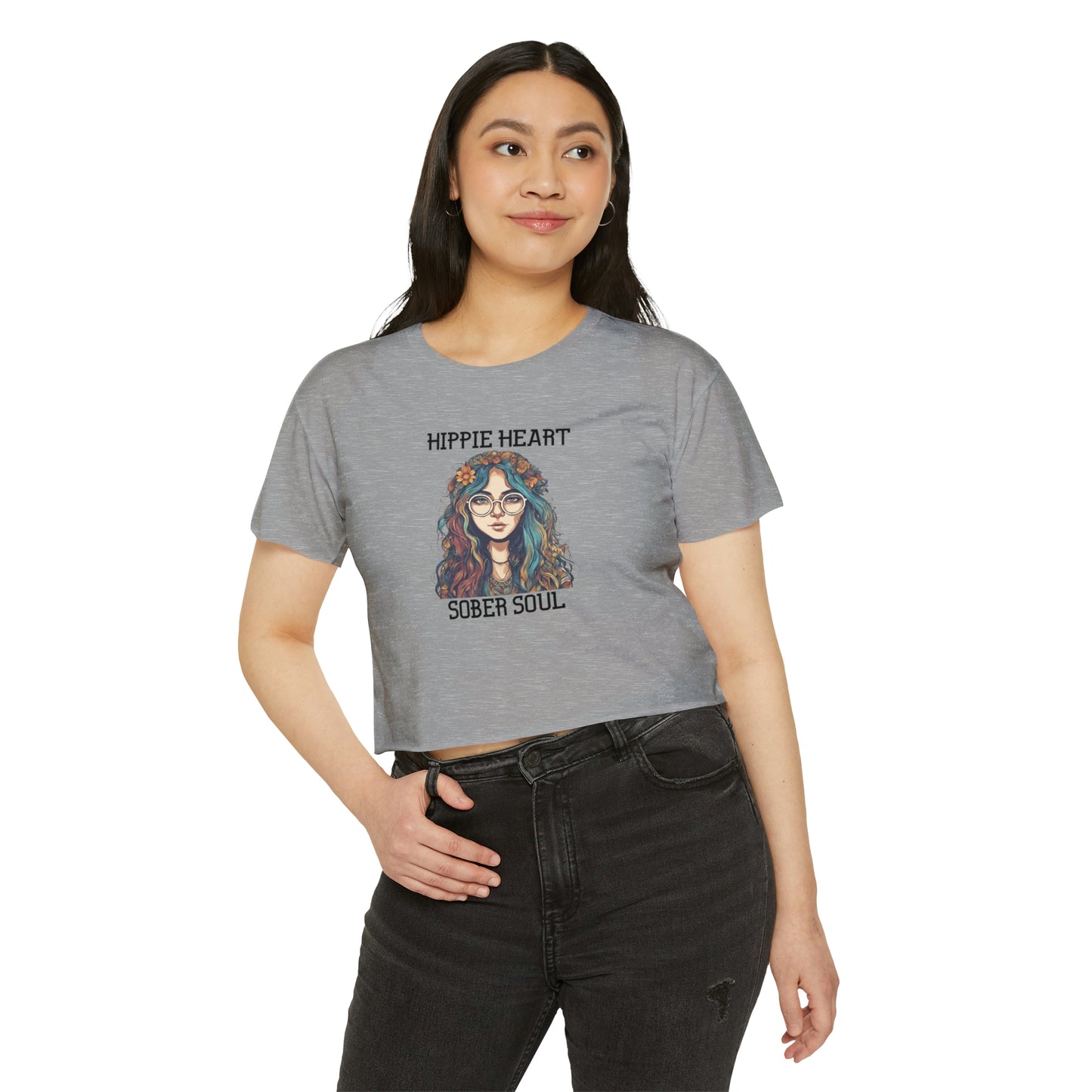 Hippie Heart, Sober Soul - Women's Festival Crop Top