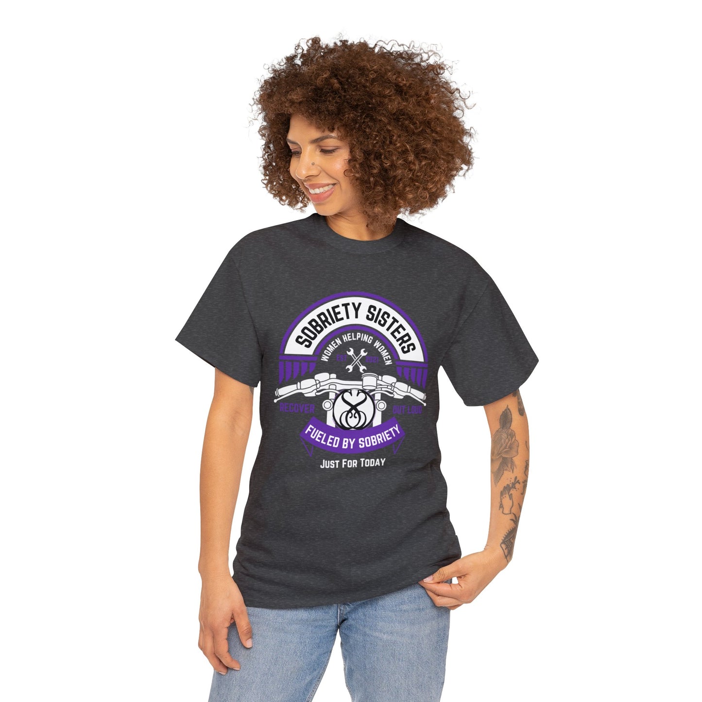 Sobriety Sisters Biker Style Shirt - Unisex Heavy Cotton Tee