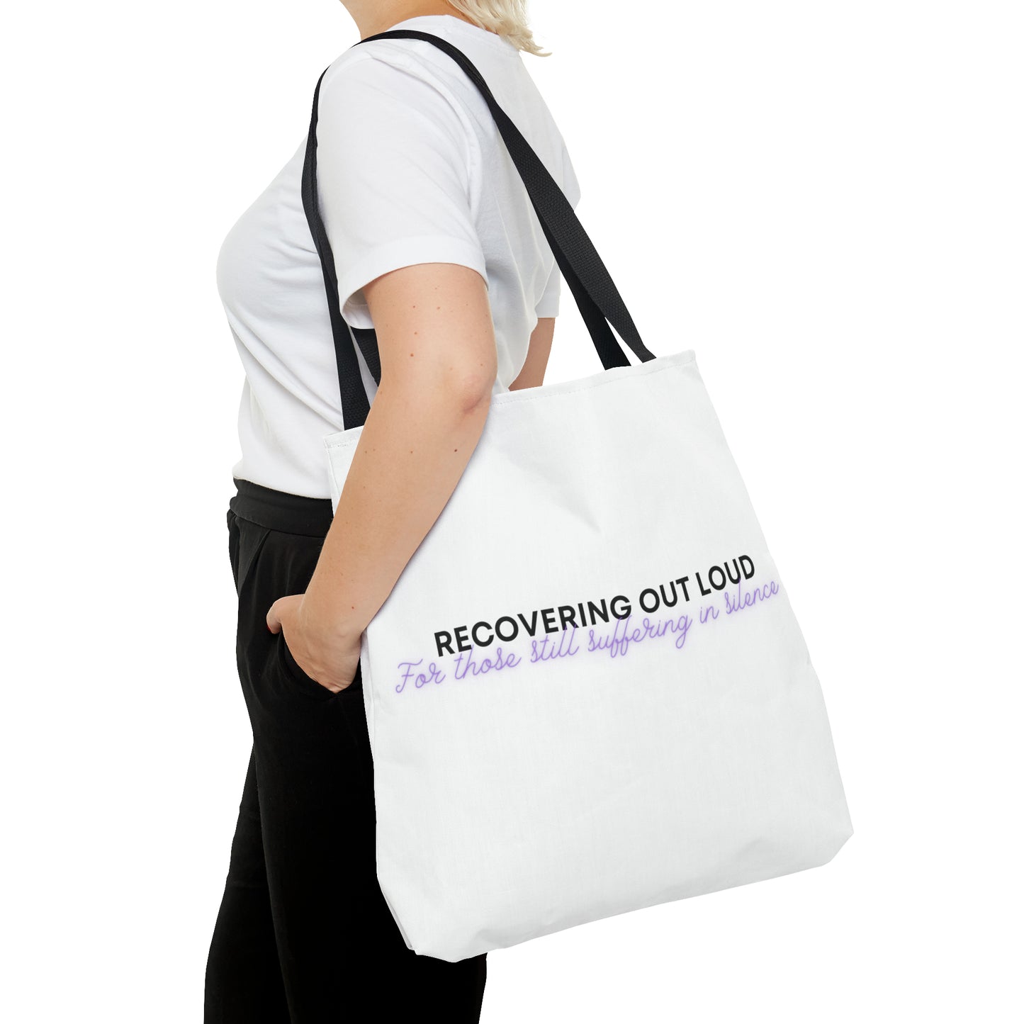 Recover Out Loud, Sobriety Sisters - Tote 18 x 18