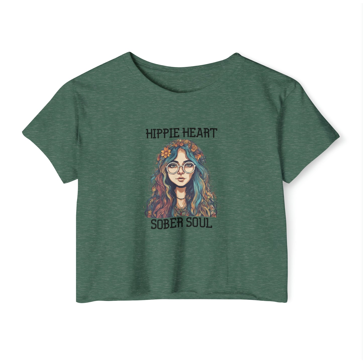 Hippie Heart, Sober Soul - Women's Festival Crop Top