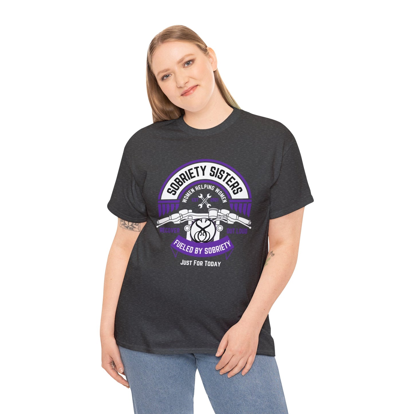 Sobriety Sisters Biker Style Shirt - Unisex Heavy Cotton Tee