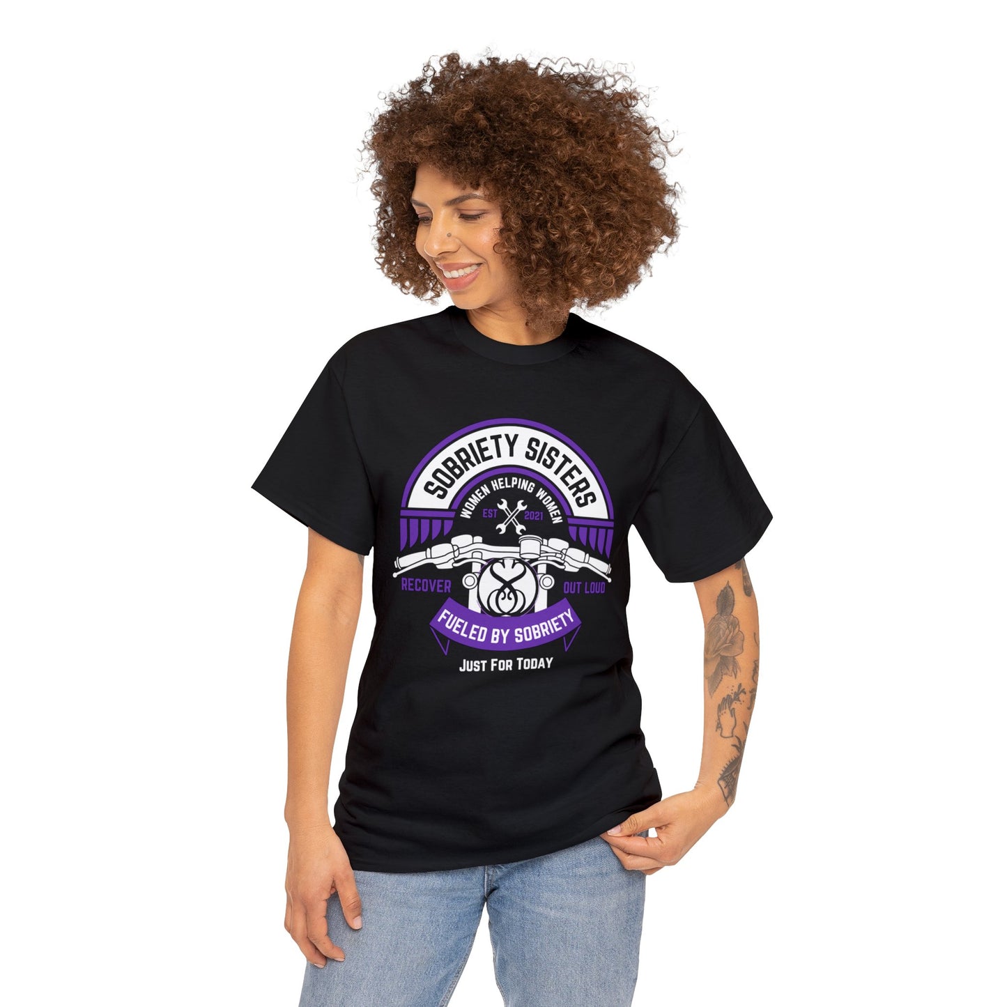 Sobriety Sisters Biker Style Shirt - Unisex Heavy Cotton Tee