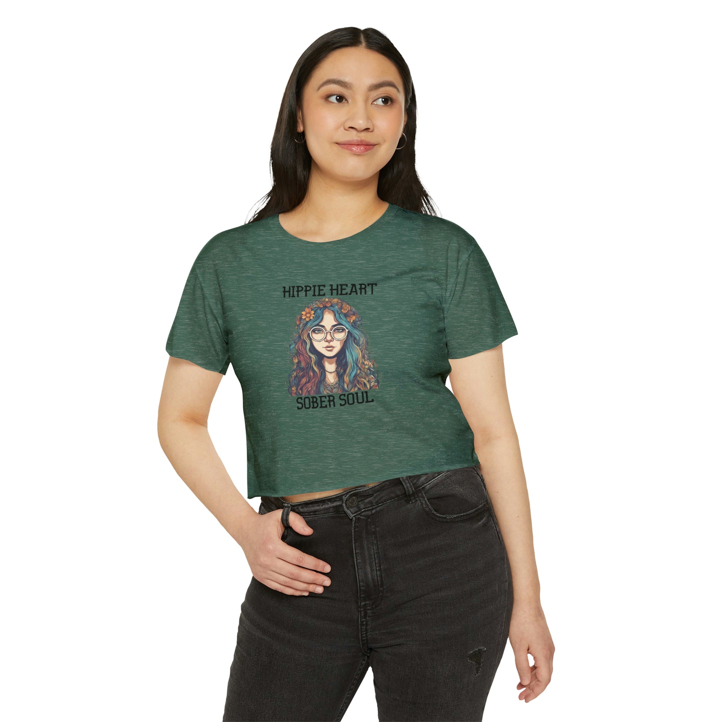 Hippie Heart, Sober Soul - Women's Festival Crop Top