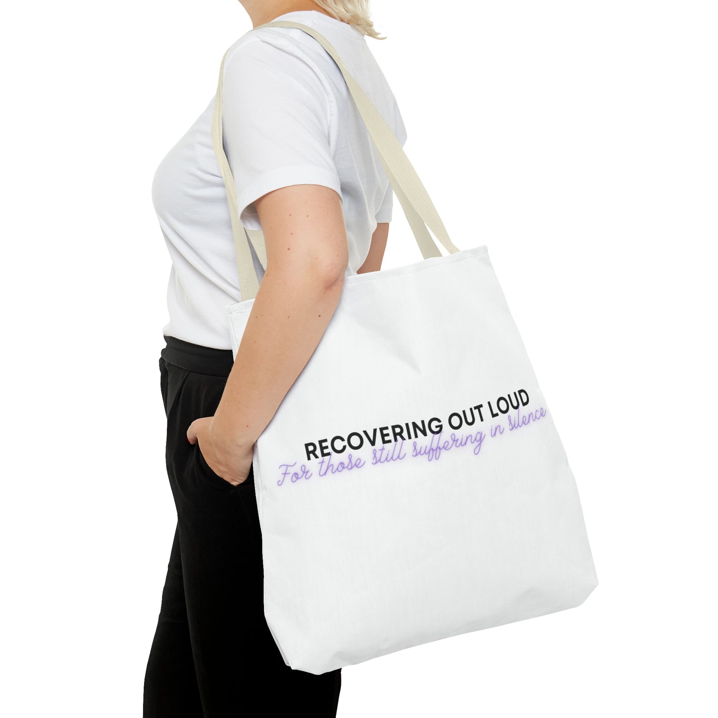 Recover Out Loud, Sobriety Sisters - Tote 18 x 18