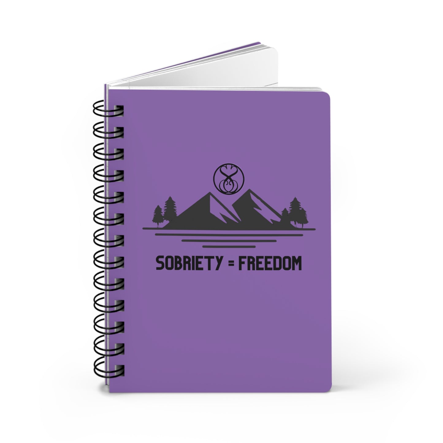 Sobriety=Freedom, Serenity Prayer - Spiral Bound Journal