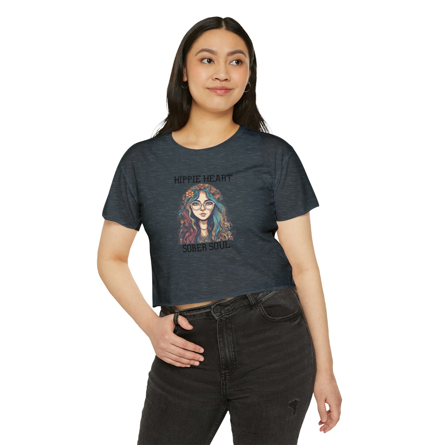 Hippie Heart, Sober Soul - Women's Festival Crop Top