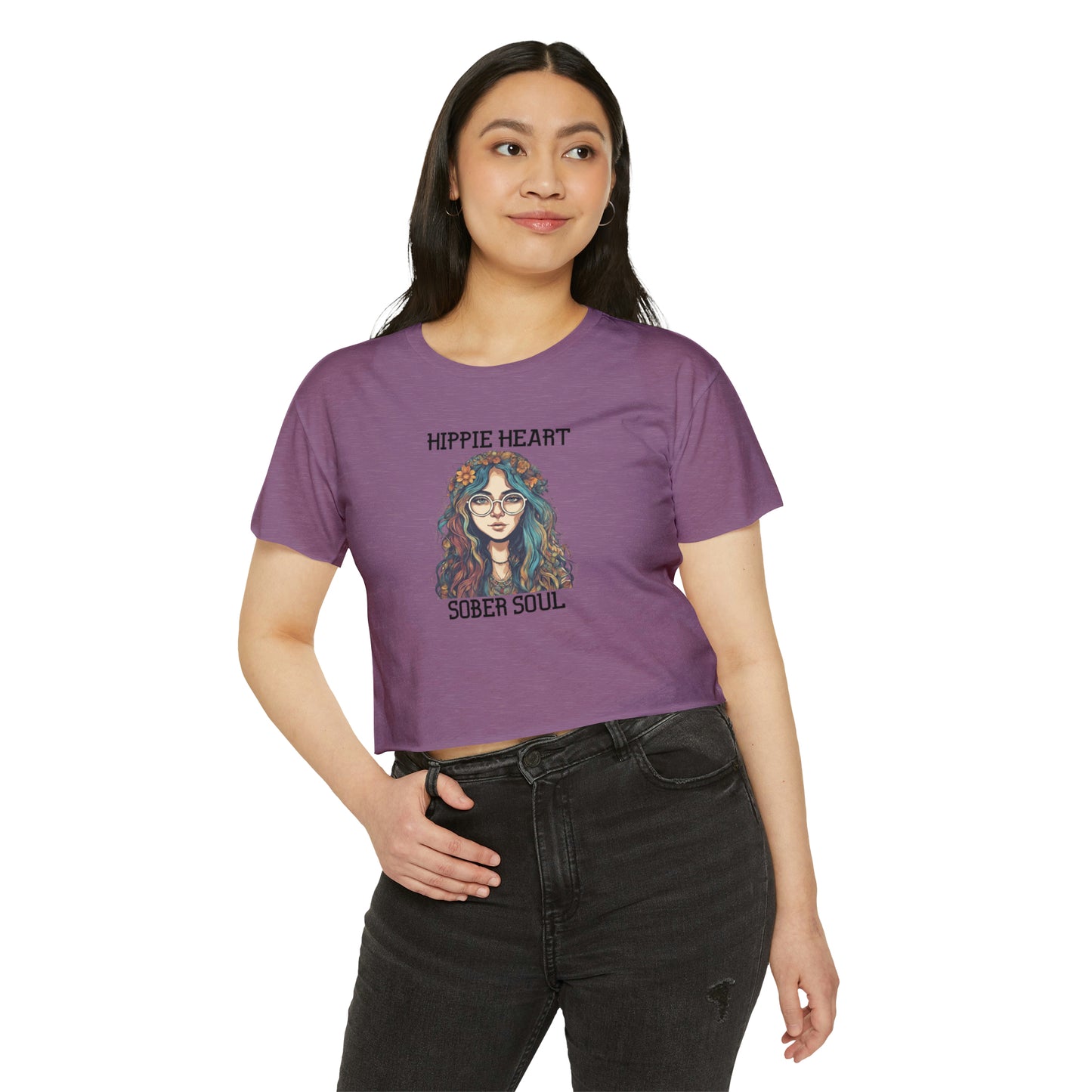 Hippie Heart, Sober Soul - Women's Festival Crop Top